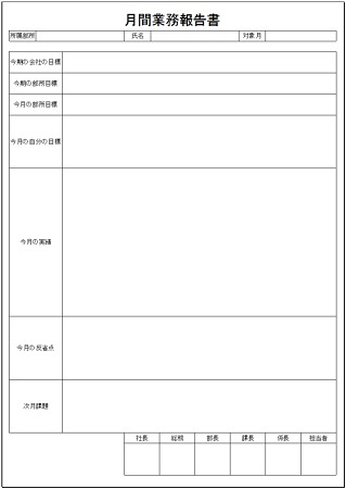 すぐに使える エクセルで作った月間業務報告書 月報 のテンプレート 無料ダウンロード Windowsパソコン初心者ナビ