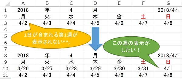 Weekday関数でカレンダーを作成 月曜始まりにしたいのに1日が反映されない問題を解決したい Windowsパソコン初心者ナビ